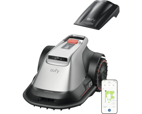 Eufy Roboterrasenmäher mit Ladestation und Smartphone-App