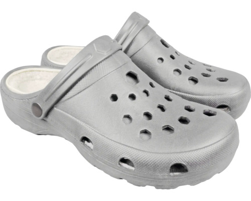 Paire de sabots gris en plastique avec doublure