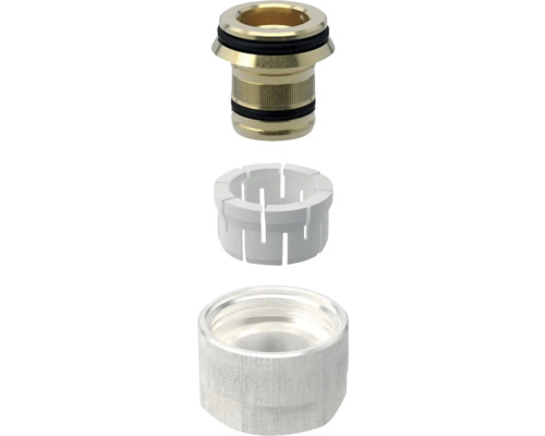 Raccord fileté GEBERIT FlowFit laiton 3/4" x 16 mm filetage intérieur 619.055.00.1 Raccord en laiton avec bague coupante en plastique et écrou-raccord
