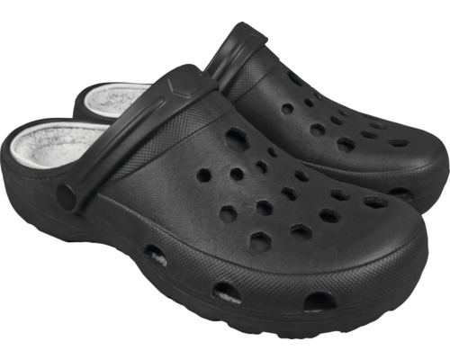 Paar schwarze Clogs mit Innenfutter