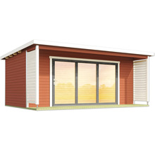 Abri de jardin en bois avec porte coulissante