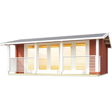 Abri de jardin avec terrasse et grandes fenêtres