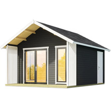 Abri de jardin avec double porte et toit à deux pans