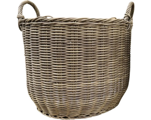 Panier à plantes Lafiora rotin synthétique Ø 39 cm h 30 cm nature Panier en osier avec poignées