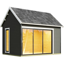 Abri de jardin avec porte coulissante et fenêtre