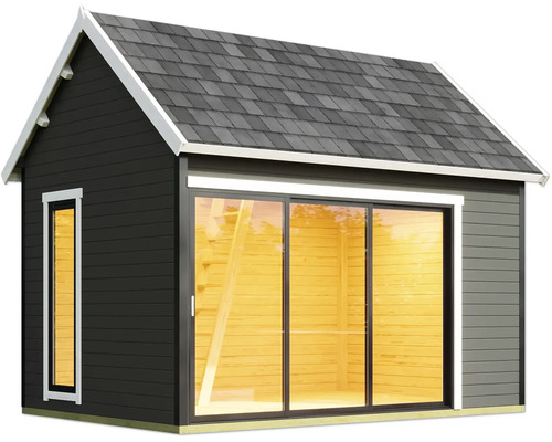 Abri de jardin avec porte coulissante et fenêtre