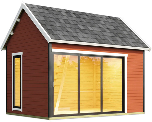 Abri de jardin avec porte coulissante et fenêtre