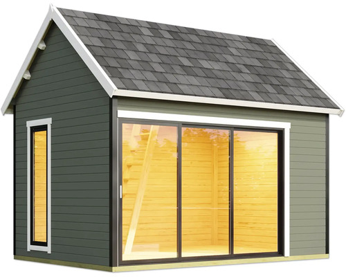 Abri de jardin avec porte coulissante et fenêtre