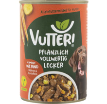Aliments pour chiens Vutter en conserve au goût de bœuf, de carottes et de pommes de terre