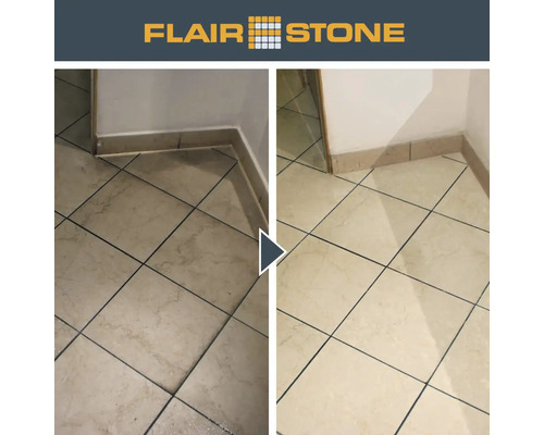 Vue avant-après de carreaux de sol après nettoyage