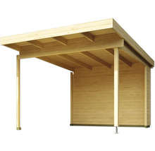 Holzcarport mit Flachdach und Wandelementen
