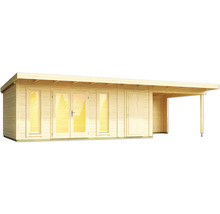 Holzgartenhaus mit Doppeltür und Überdachung