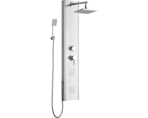 Panneau de douche avec mitigeur Schütte Tahiti acier inoxydable