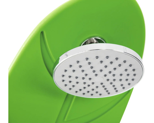 Brausekopf mit grüner Halterung