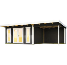 Holzgartenhaus mit Doppeltür und Vordach