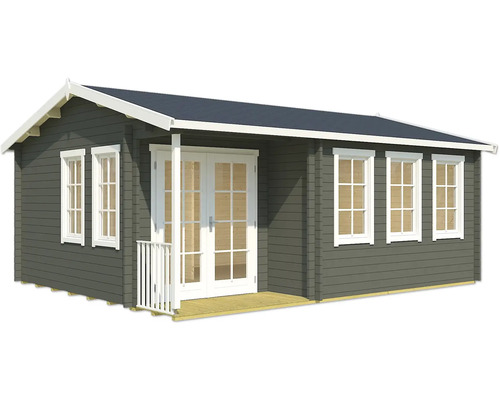 Holzgartenhaus mit Fenstern und Doppeltür