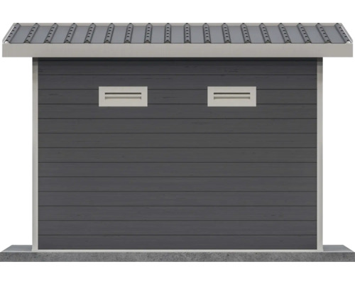 Abri de jardin avec revêtement en bois et ventilation