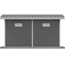 Gerätehaus mit Doppeltür, Holzwänden und Metalldach