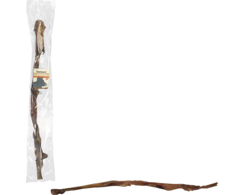 Snack à mâcher pour chien en cuir de tête de bœuf, emballé