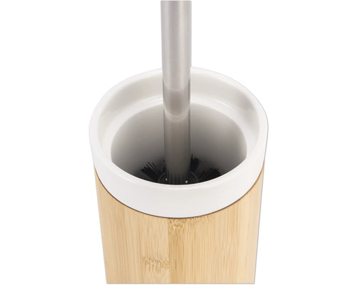Toilettenbürste mit Halter aus Bambus und Keramik