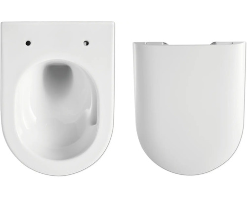 Wandtiefspüler aus Sanitärkeramik mit WC Sitz