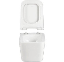 Wandtiefspülklosett mit offenem Spülrand und WC-Sitz