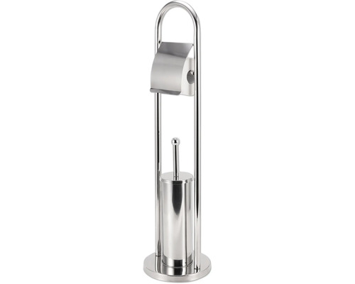 Combinaison porte-papier toilette et brosse de toilette en métal