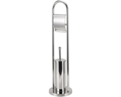 Porte-papier toilette avec brosse en métal