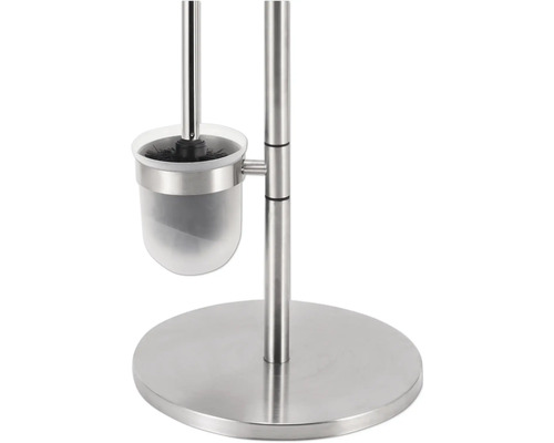 Ensemble de brosse de toilette en métal avec socle rond