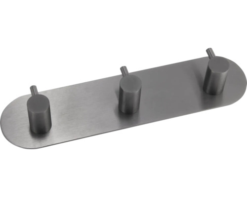 Porte-manteau mural métallique avec trois crochets