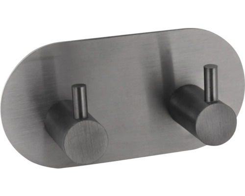 Double crochet à vêtements en métal pour montage mural