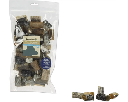 Beutel mit Beiztees Lachshaut Cannelles Hundesnacks