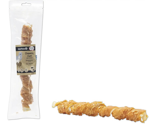 En-cas pour chiens beeztees bâtonnet à mâcher Twister au poulet 25 cm
