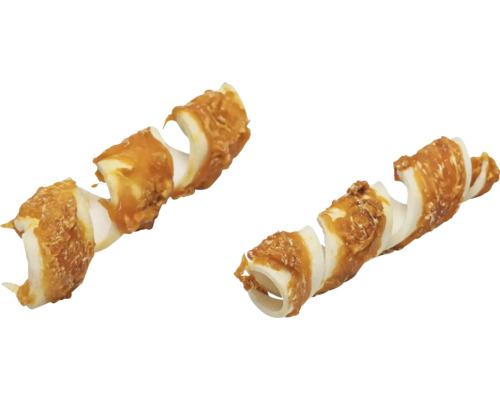 Deux friandises pour chiens en forme de spirale