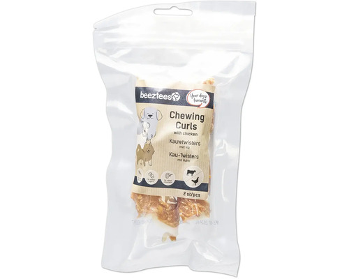 Snack à mâcher pour chien Beeztees Chewing Curls au poulet, 2 pièces par emballage