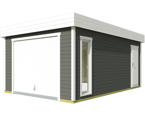 Garage mit Sektionaltor, Fenster und Seitentür