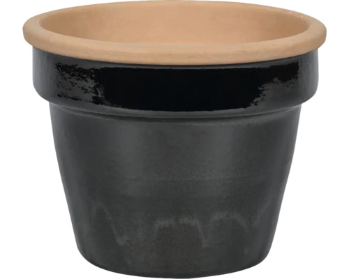 Pot de fleurs en céramique noire