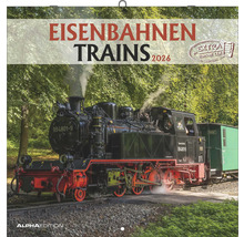 Eisenbahnen Wandkalender für 2026 mit historischer Dampflokomotive