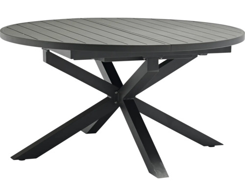Runder Gartentisch mit Tischplatte und X-förmigem Gestell