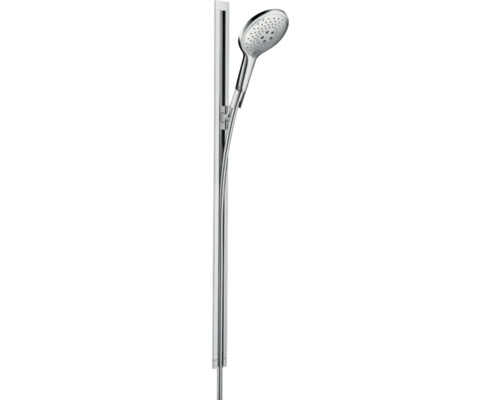 Brausegarnitur hansgrohe Raindance Select S 150 3jet chrom weiß glänzend Brausestangenlänge 995 mm 26626400 Brausegarnitur hansgrohe Raindance Select S 150 3jet chrom weiß glänzend Brausestangenlänge 995 mm 26626400