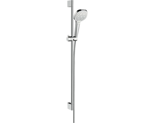 Ensemble barre de douche hansgrohe Croma Select E 110 Multi chrome blanc brillant longueur de barre 959 mm 26590400