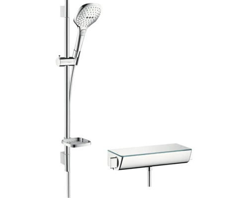 hansgrohe Duscharmatur mit Thermostat RAINDANCE SELECT E 120 3JET weiß chrom inkl. Brausestangenset 65 cm 27038400 hansgrohe Duscharmatur mit Thermostat RAINDANCE SELECT E 120 3JET weiß chrom inkl. Brausestangenset 65 cm 27038400