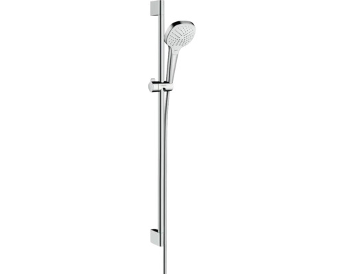 Ensemble barre de douche hansgrohe Croma Select E Vario chrome blanc brillant longueur de barre 959 mm 26592400