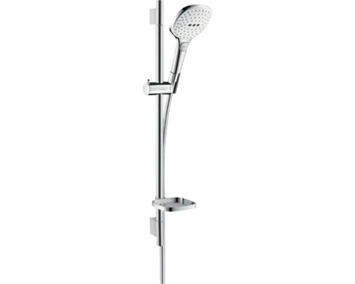 Brausegarnitur hansgrohe Raindance Select E 120 3jet EcoSmart chrom weiß glänzend Brausestangenlänge 718 mm 26622400 Brausegarnitur hansgrohe Raindance Select E 120 3jet EcoSmart chrom weiß glänzend Brausestangenlänge 718 mm 26622400