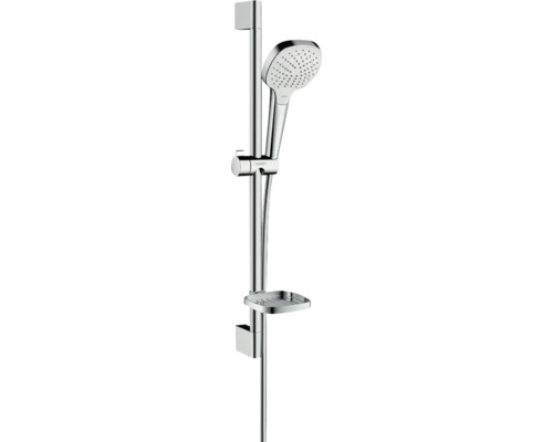 Ensemble barre de douche hansgrohe Croma Select E Vario chrome blanc brillant longueur de barre 669 mm 26586400