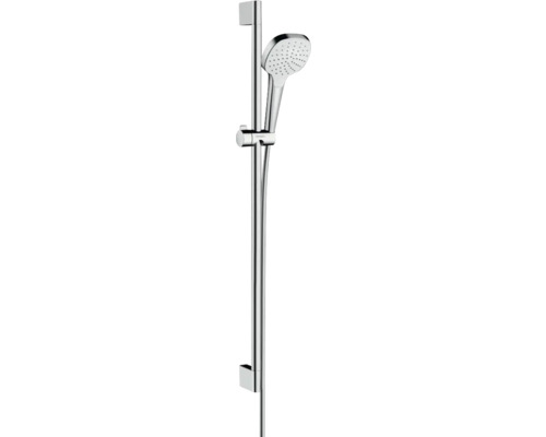 Brausegarnitur hansgrohe Croma Select E 110 1jet chrom weiß glänzend Brausestangenlänge 959 mm 26594400 Brausegarnitur hansgrohe Croma Select E 110 1jet chrom weiß glänzend Brausestangenlänge 959 mm 26594400