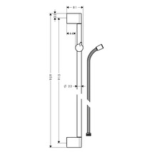 Brausestange hansgrohe Unica Crometta chrom glänzend Brausestangenlänge 959 mm mit Isiflex Brauseschlauch 1600 mm 27614000