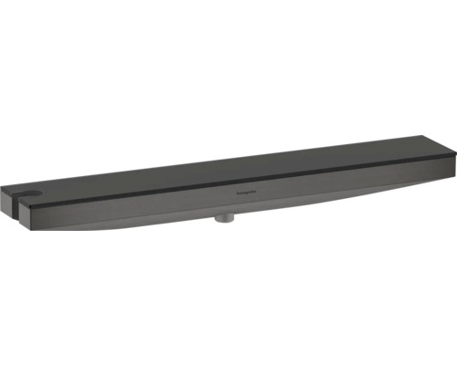 hansgrohe Rainfinit yWandanschluss Porter 500 mit Brausehalter links und Duschablage brushed black chrom gebürstet 26843340