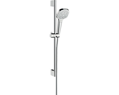 Ensemble barre de douche hansgrohe Croma Select E Multi chrome blanc brillant longueur de barre 669 mm 26580400