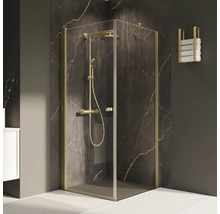 Cabine de douche avec ensemble de douche et porte-serviettes dans la salle de bain